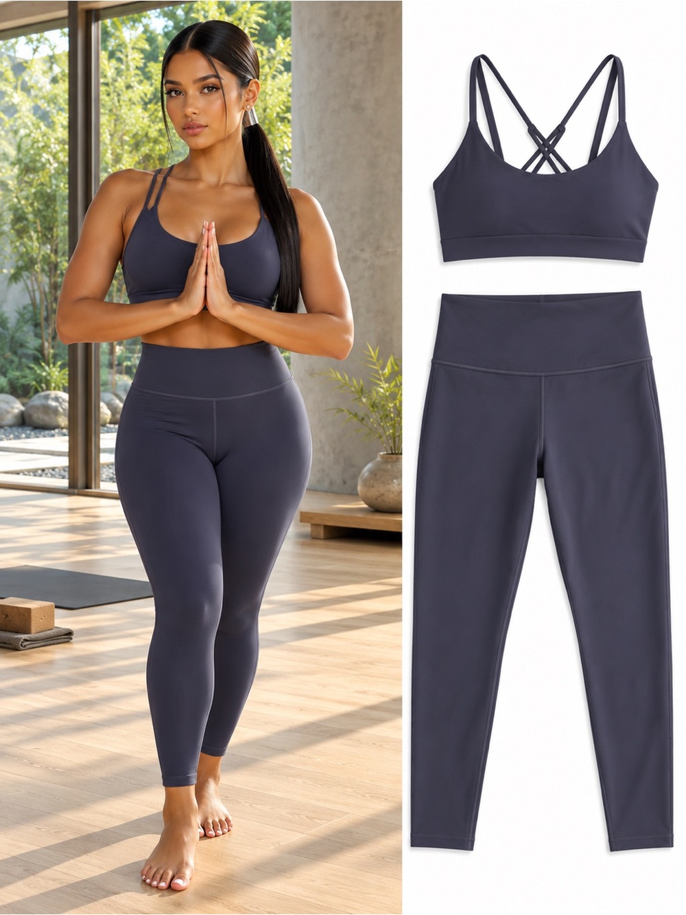 Lululemon Nightfall Matching Set Size 2 Align 28” Leggings + Nulu Strappy Bra